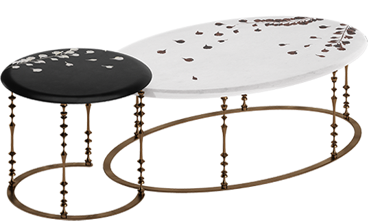 Mogra Coffee Table Oval and Round Cluster