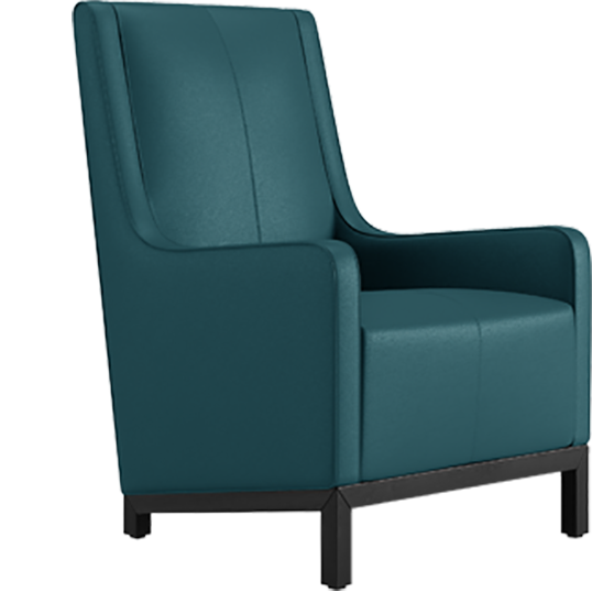 Mehmaan Lounge Chair Blue Leather